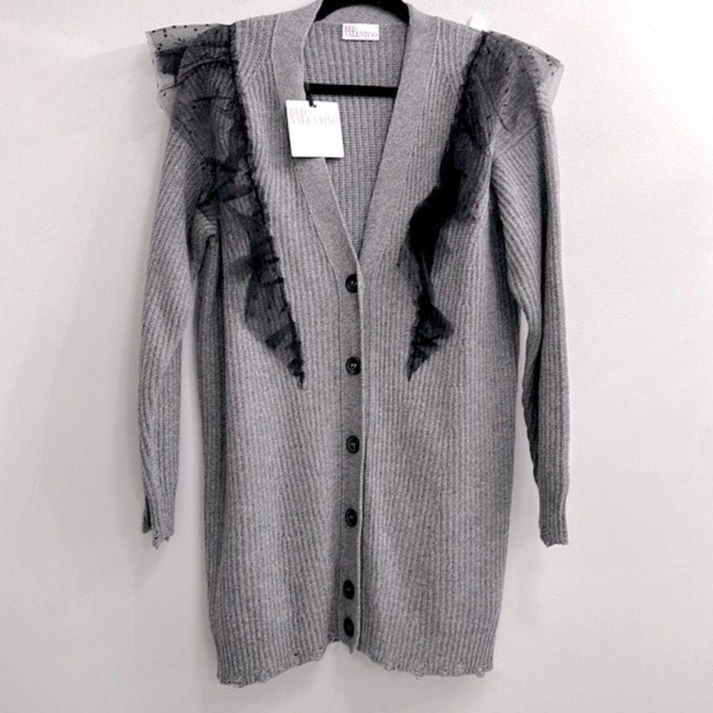 Red Valentino gray cardigan NWT